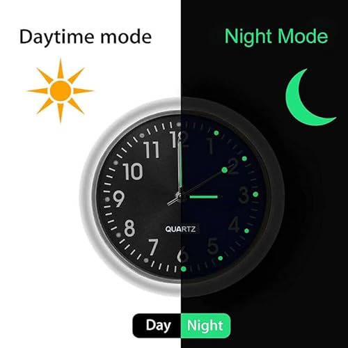 Auto Armaturenbrettuhr Autouhr Selbstklebend Leuchtende Auto Uhr Universelle Taschenuhr Auto Lüftungsschlitz Clip Uhr für Auto Lnnendekoration Geeignet für Jede Auto Dekoration (Schwarz)