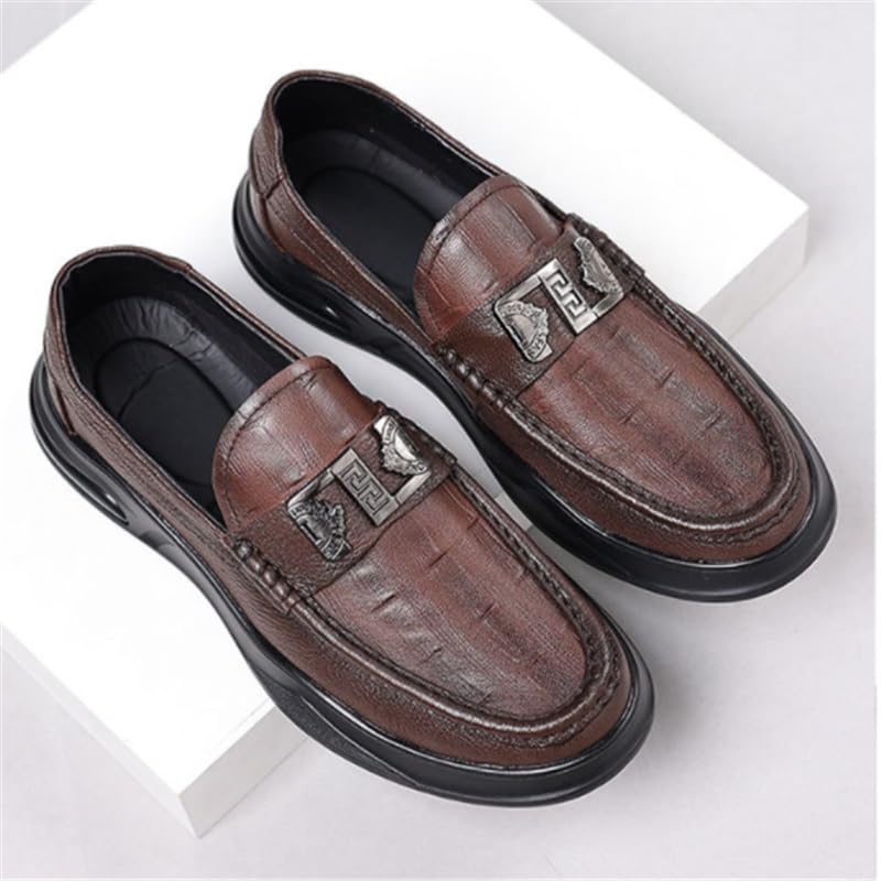 Men's Casual Leather Shoes Fashion Versatile Slip-on Loafers Anti-Slip Rubber Soft Sole Men Shoes4