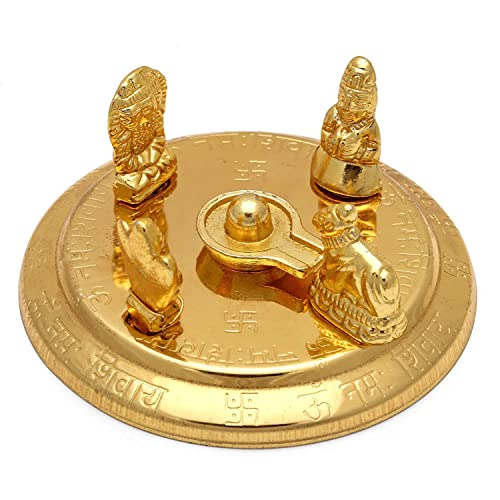 Estatua Dorada Shiva Parivar con Shivling y Nandi