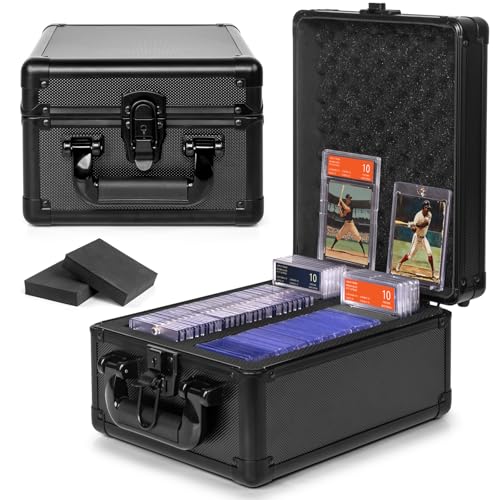 Old Canal Karten Aufbewahrungsbox für Abgestufte Karten PAS Card Holder Case Top Loader Box mit Herausnehmbaren Schaumstoffschlitzen für Sportkarten One Touch Spielkarten (2 Reihen)