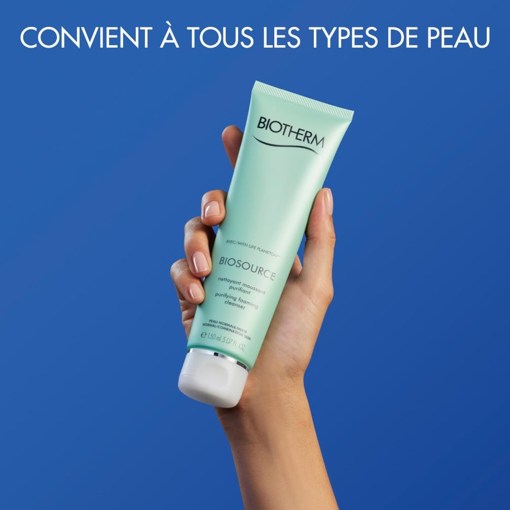 Biotherm, Biosource Gel Nettoyant, Tonifie et Purifie, Enrichi en Biotech Plankton et Zinc, Tous Types de Peau, 150 ml