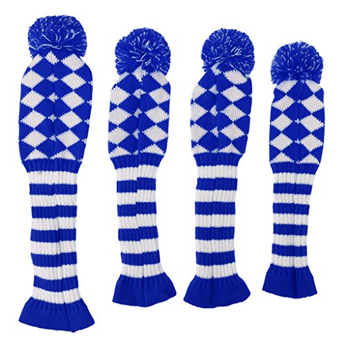 YIJU 4Pcs Knit Headcover Long - Azul