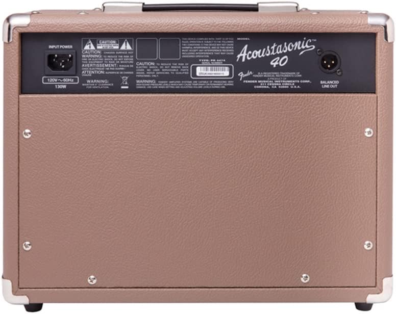 Fender Acoustasonic 40 Guitar Amplifier Bundle with Fender Classic Celluloid Guitar Picks (12-Pack) and 10ft Pro Series Instrument Cable STR/ANG