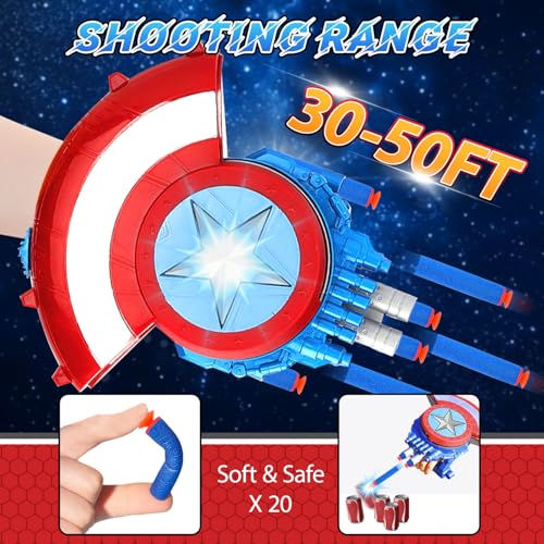 LITTCO Captain Shooting Shield(with Goggles) - 20 Soft Darts & Protective Eyewear, Outdoor Shooting Toy Gun for Boys Age 6 7 8 9+, Cool Birthday Gift for Kids by LITTCO - Image 5