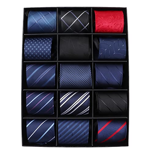 Image of Mens Ties, Mens Zipper Ties Neckties for Men, Silky Zip Up Ties, Men's Pretied Ties Set