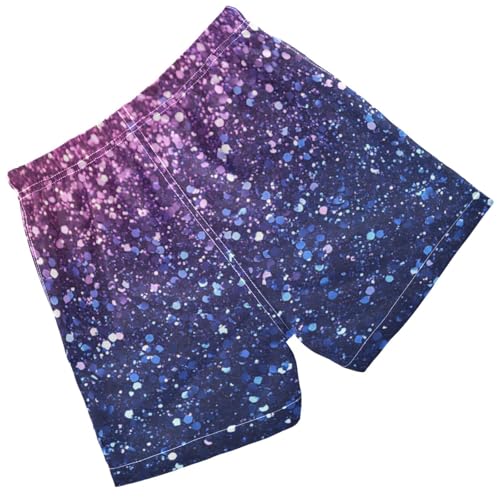 Pigsaly Boys Swim Trunks Bright Indigo Deep Purple Gradient Flashing Glitter Boys Board Shorts Swimsuit Swimwear 3T2