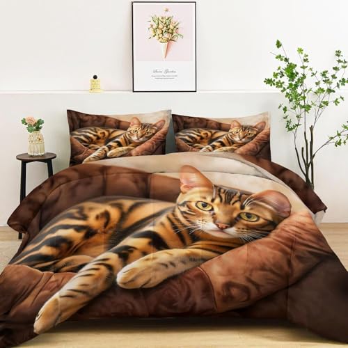 Couette sans housse lavable chat calico : finissez-en avec le linge de lit difficile à border - 2