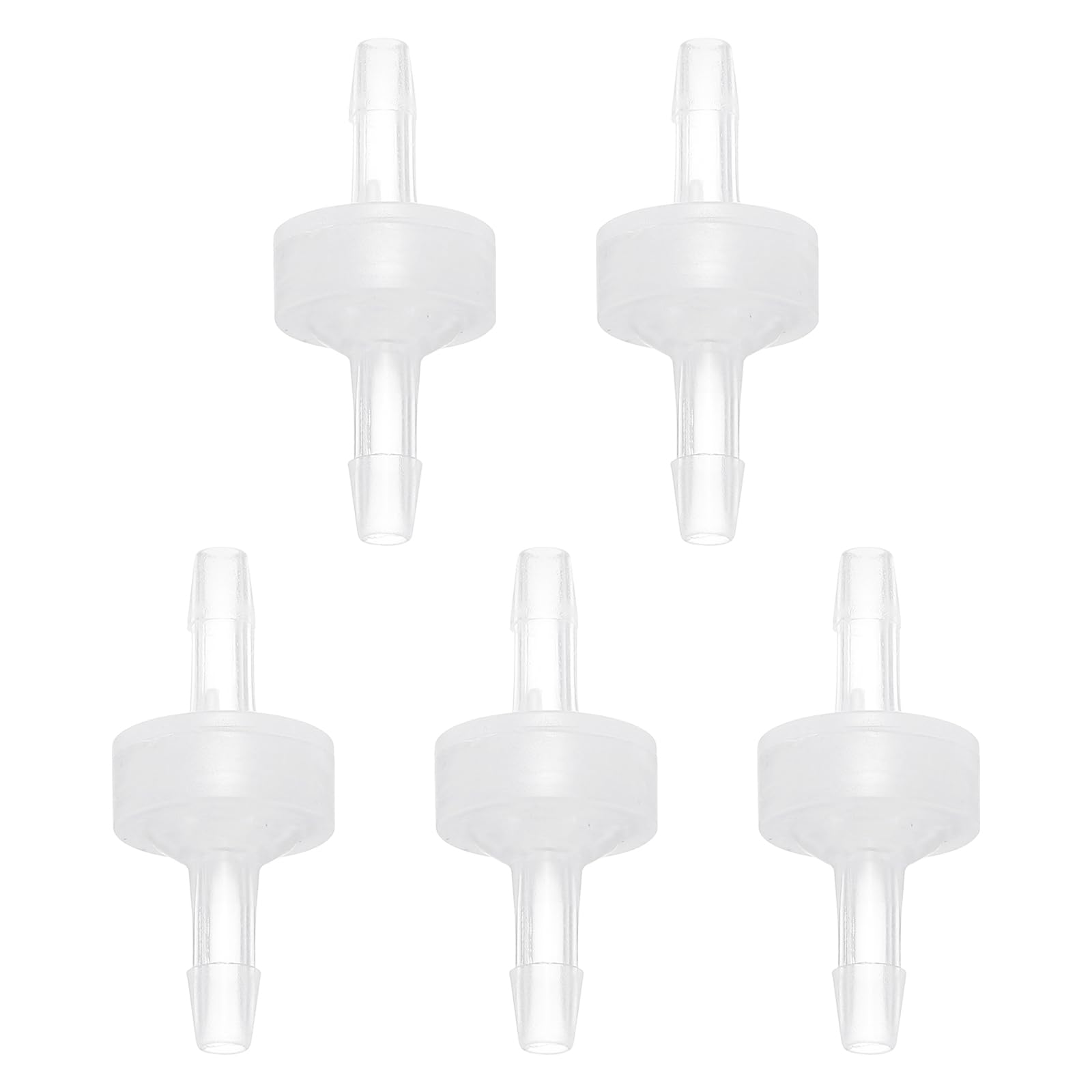 QUARKZMAN 5 szt. Zawory zwrotne 3/16" (4 mm) Dia jednokierunkowe złącze rurowe z tworzywa sztucznego PP do gazu cieczy powietrza zbiornika wody