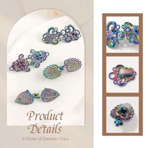 Image of CLINTT Exquisite Retro Sweater Twirl Clips, Cape Cloak Fasteners for Dresses, Stylish Cardigan Clips