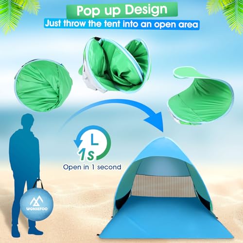 WONSEFOO Portable Instant Automatic Pop Up Beach Tent - Lightweight, Sun Shelter, UV Protection, Waterproof Windproof, Perfect For Children Family Outdoor Picnic Camping Garden Fishing Traveling - Image 7