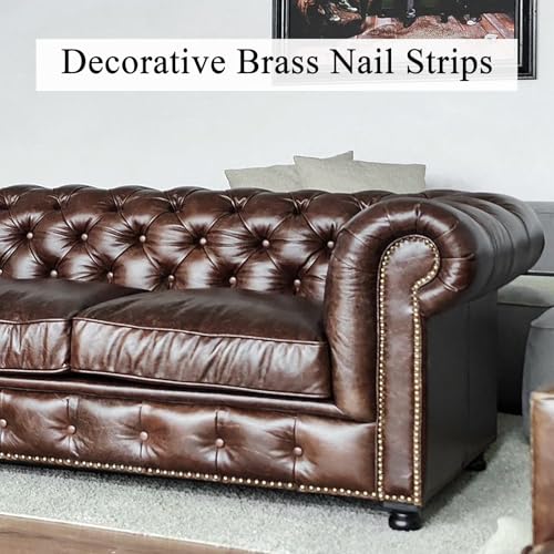 Supkiir 66ft D11mm Upholstery Tack Strip, Brass Decorative Nailhead Trim with Single Tacks, Antique Plated Upholstery Nail Strips Tool for Furniture Sofa Couch Chair Decor by Supkiir - Used condition - Image 3