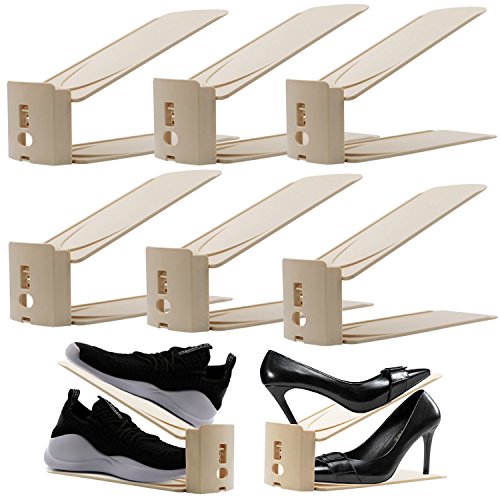 hulisen Schoenen ruimtebesparend Holder Shoe Rack, beige, 28 x 9,9 x 18,7 cm