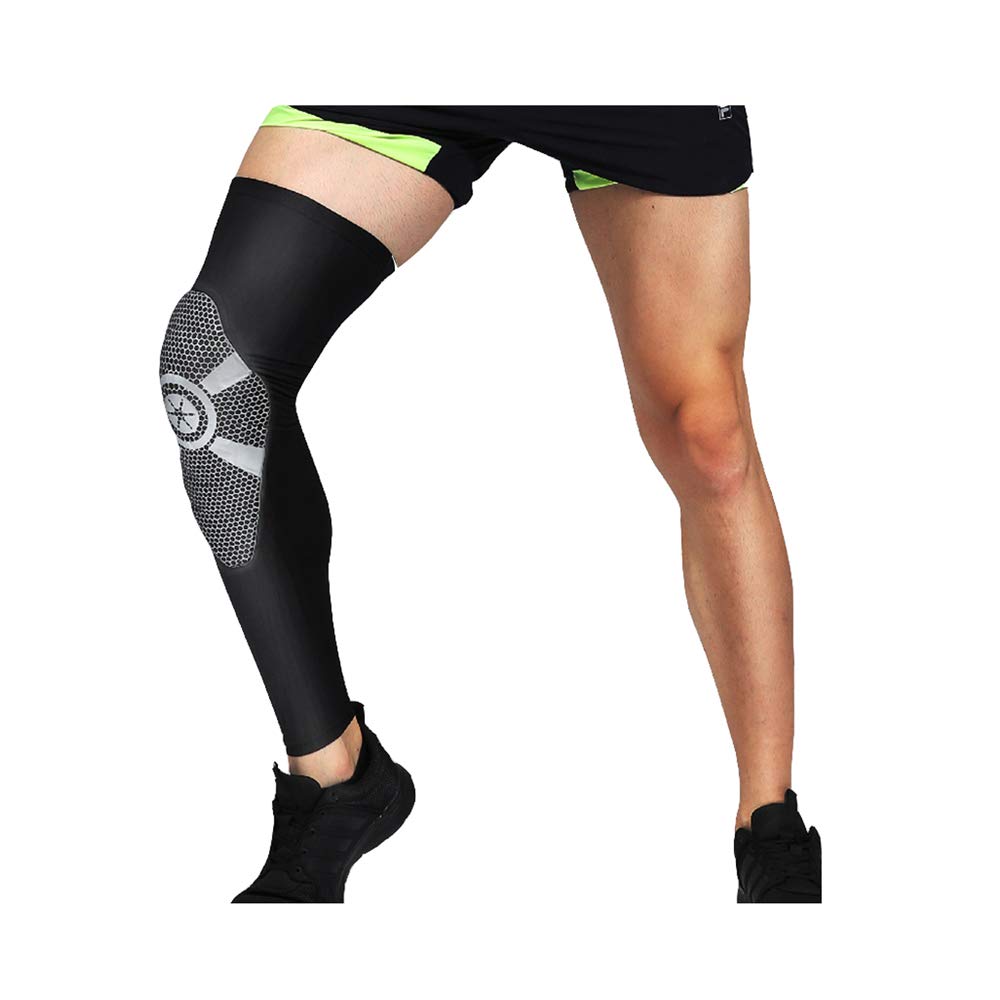 Manchon de compression complet pour genouillères BaronHong pour le sport, le basket-ball et le football (noir, L)