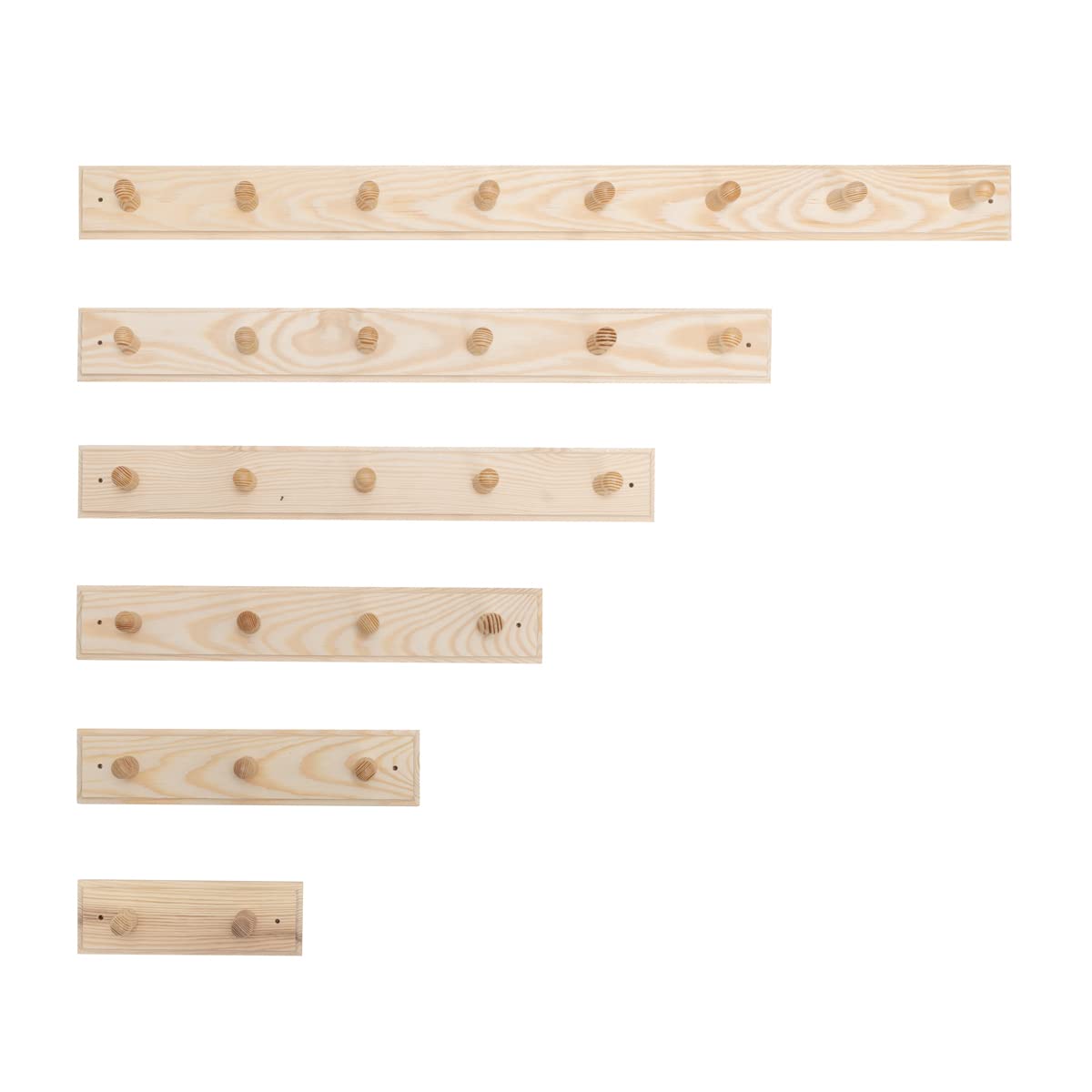 Appendiabiti Da Parete Sossai HG1 - 3 Ganci In Legno Di Faggio Naturale - Lunghezza 31 Cm