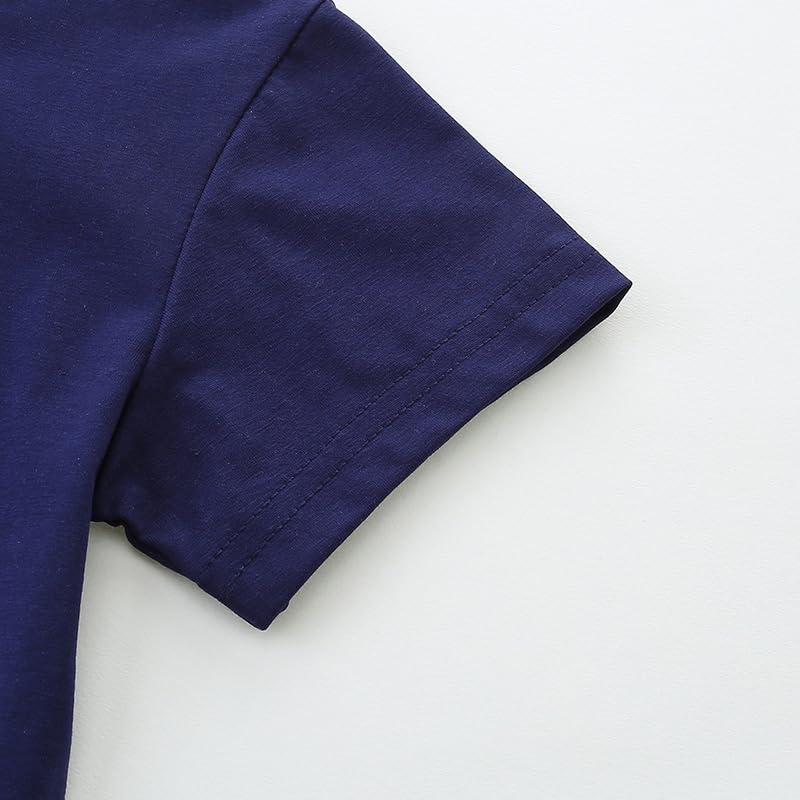 Summer T Shirt for Toddler Girls Kids Short Sleeve Shirts Navy Clothes4