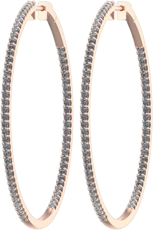 Houston Diamond District 1 to 6 Carat Classic Elegant Hoop LAB GROWN Diamond Earrings Ultra Premium Collection (D-F Color, VS2-SI1 Clarity)