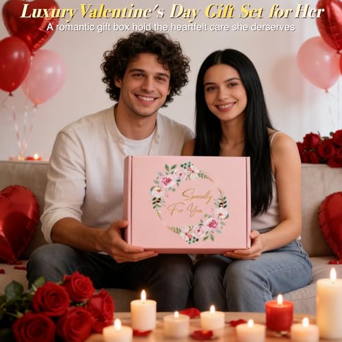 Image of Birthday Gifts for Women Friendship, Rose Relaxing Spa Gifts Basket for Women, Self Care Thank You Gift Bath Set Mothers Day Gift for Mom Her Best Friend Wife Sister Coworker Nurse Teacher