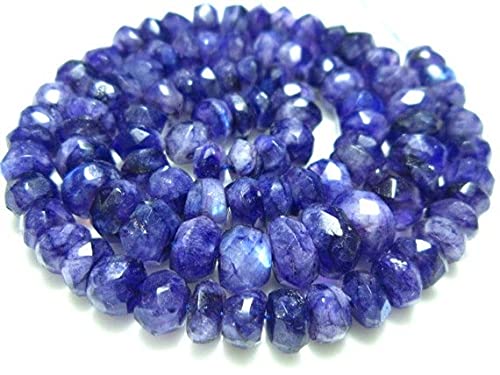 Pierre de lune violette : perles rondelles micro facettées 6-8mm pour création bijoux uniques