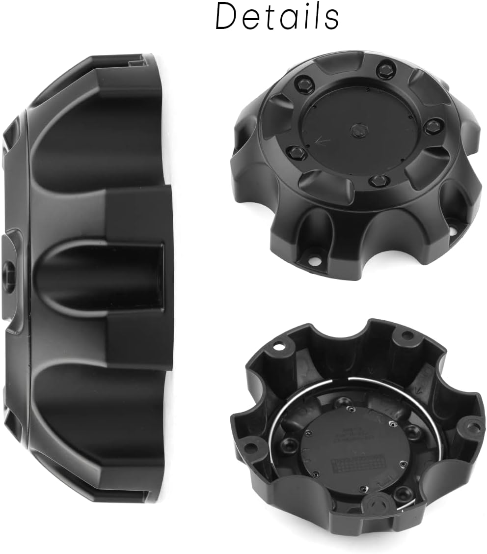 Wheel Center Caps for Fuel Off-Road Wheels 1001-61 M-453 ST-MQ805-168 Center Hubcaps, 4 Pack Center Cover, Outer Diameter 5.35in (Matt Black)