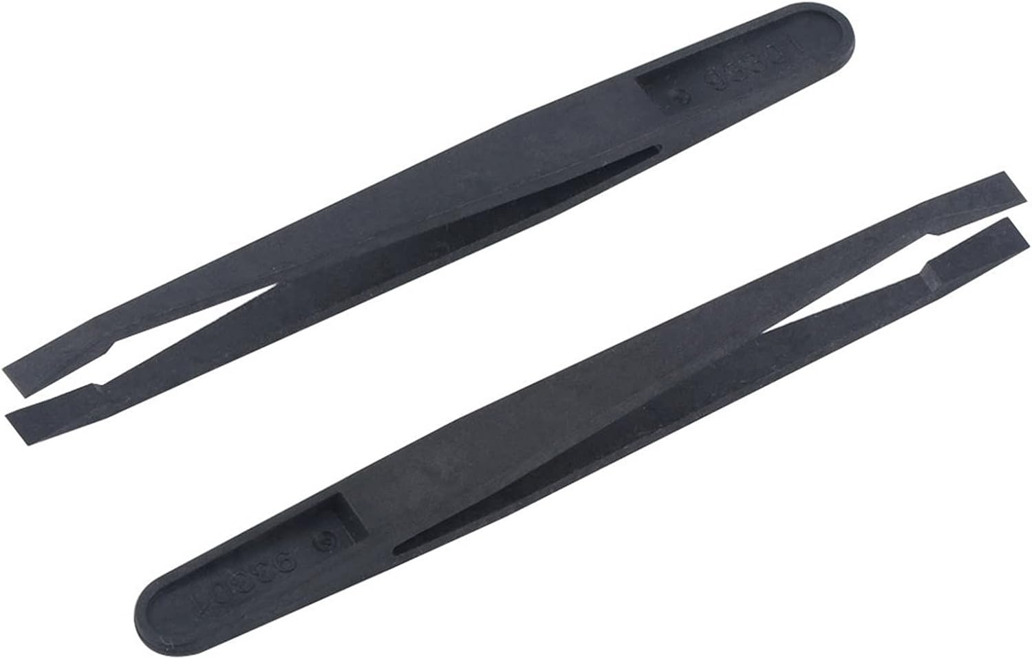 INLIMA Tweezers Anti static black plastic flat tip tweezers, used for the work of handicraft laboratories, electronic maintenance, philatelic tools