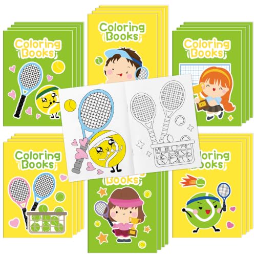Image of Bulk Tennis Coloring Books, 72Pcs Mini Ball Drawing Booklet for Kids | Sport Ball Theme DIY Art Coloring Book for Toddlers Farmer Market Party Goodie Bags Stuffer Classroom Art Crafts