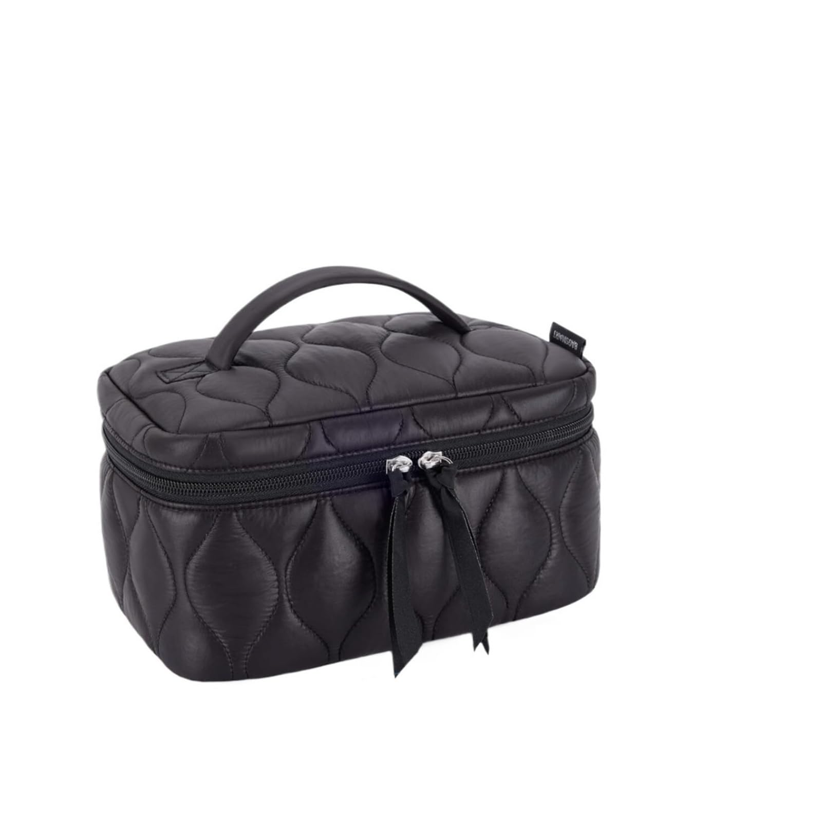 Przenośna PodróżNa Kosmetyczka Kosmetyczka Podróżna Puszysta Pikowana Kosmetyczka Damska Kosmetyczka Kosmetyczka Dla Kobiet i MężCzyzn(Black)