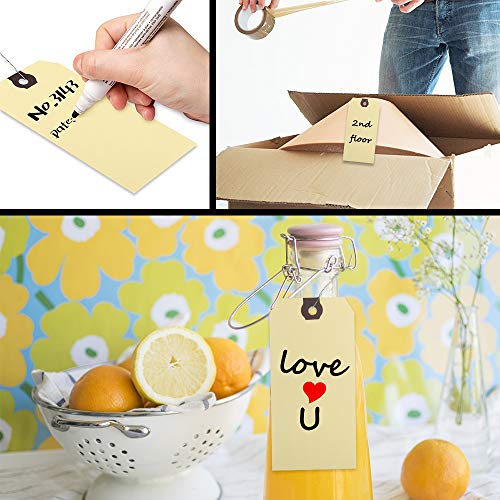 INNOVART Shipping Tags Double Wired 2 3/4” x 1 3/8“, Manila Wire Tags with Reinforced Eyelet, Manila Tags Case of 1000