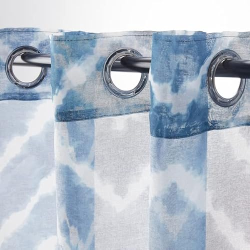 Sagalill Sheer Curtains 1 Pair (2 Panels) Blue White 57X98 404.647.00 #TOP1