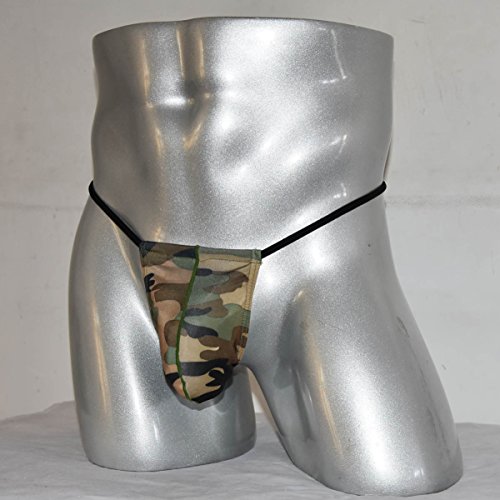 Men's Camouflage String Thongs Bulge Pouch T-Back Underwear Mini Bikini Pants3