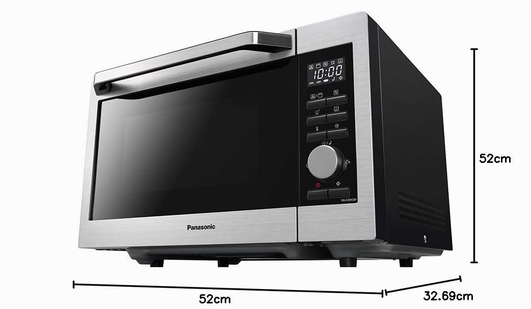 Panasonic NN-C69KSMEPG Four Micro-Ondes Combiné Gril et Plateau Tournant en Verre, 30L, 1000W, 40/100-220°C, 30 Programmes, Décongélation Auto, 5 niveaux de puissance, minuterie, LED, acier inoxydable