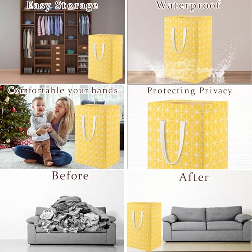 Image of Waterproof Laundry Hamper Collapsible Laundry Basket Extended Cotton Handle Laundry Bag Large Clothes Storage Toy Organization for Bathroom Bedroom Laundryroom College Dorms