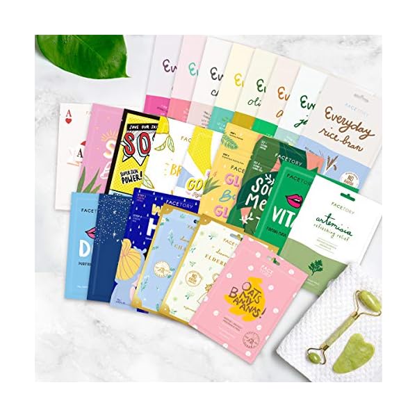 FACETORY K Beauty Face Mask Skin Care 23 COLLECTION Sheet Mask Set | Natural Premium Korean Face Mask For All Skin Types - No Sulfates No Parabens (23 pc)