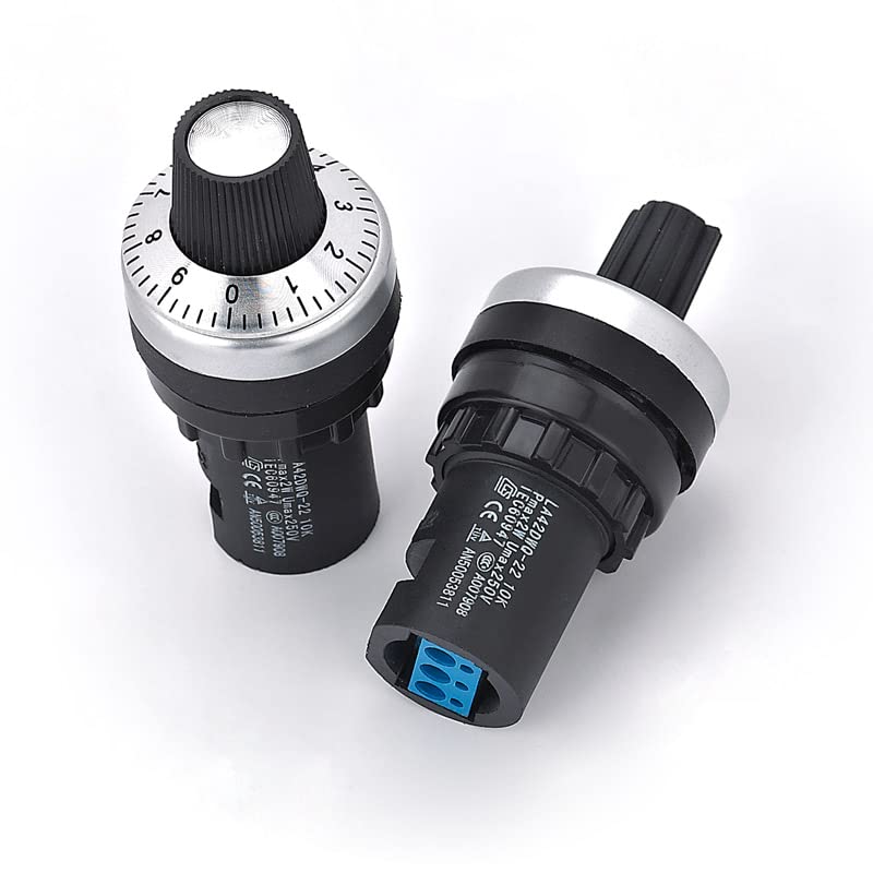 RBFRZGSU 1Pc 2K 3K 5k 10k 20k Ohm resistance LA42DWQ frequency converter potentiometer speed regulating knob switch potentiometers(Green)