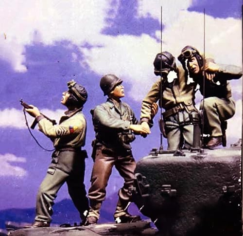 Figurines résine 1/35 WWII US Tank Soldier pour animer un char américain sans équipage inclus