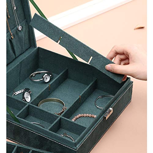 Scatole portagioie Vintage Green flanella di