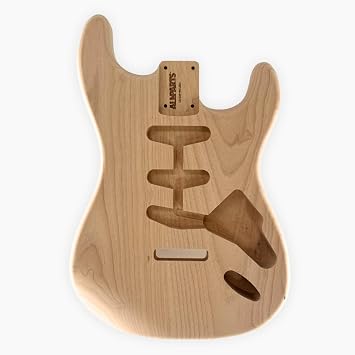 Allparts, / Alder Body for Strat 3 SC Unpainted Replacement and Small Parts for Electric Guitar SBO