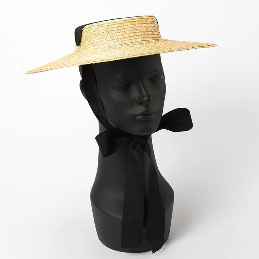 Gorro de playa elegante de verano, sombrero de paja para mujer