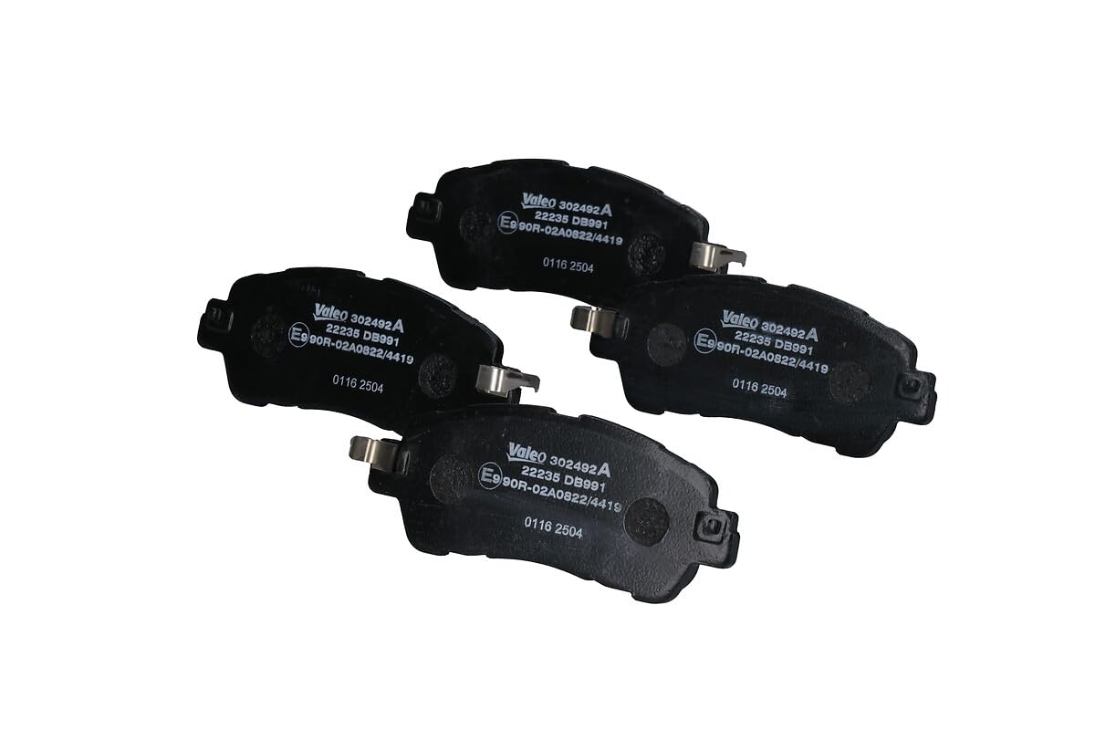 Valeo Pastillas de Freno Expert 302492A, Juego de 4 Pastillas, Eje Delantero, Completamente Equipado con Accesorios Montados - Certificación ECE-R90