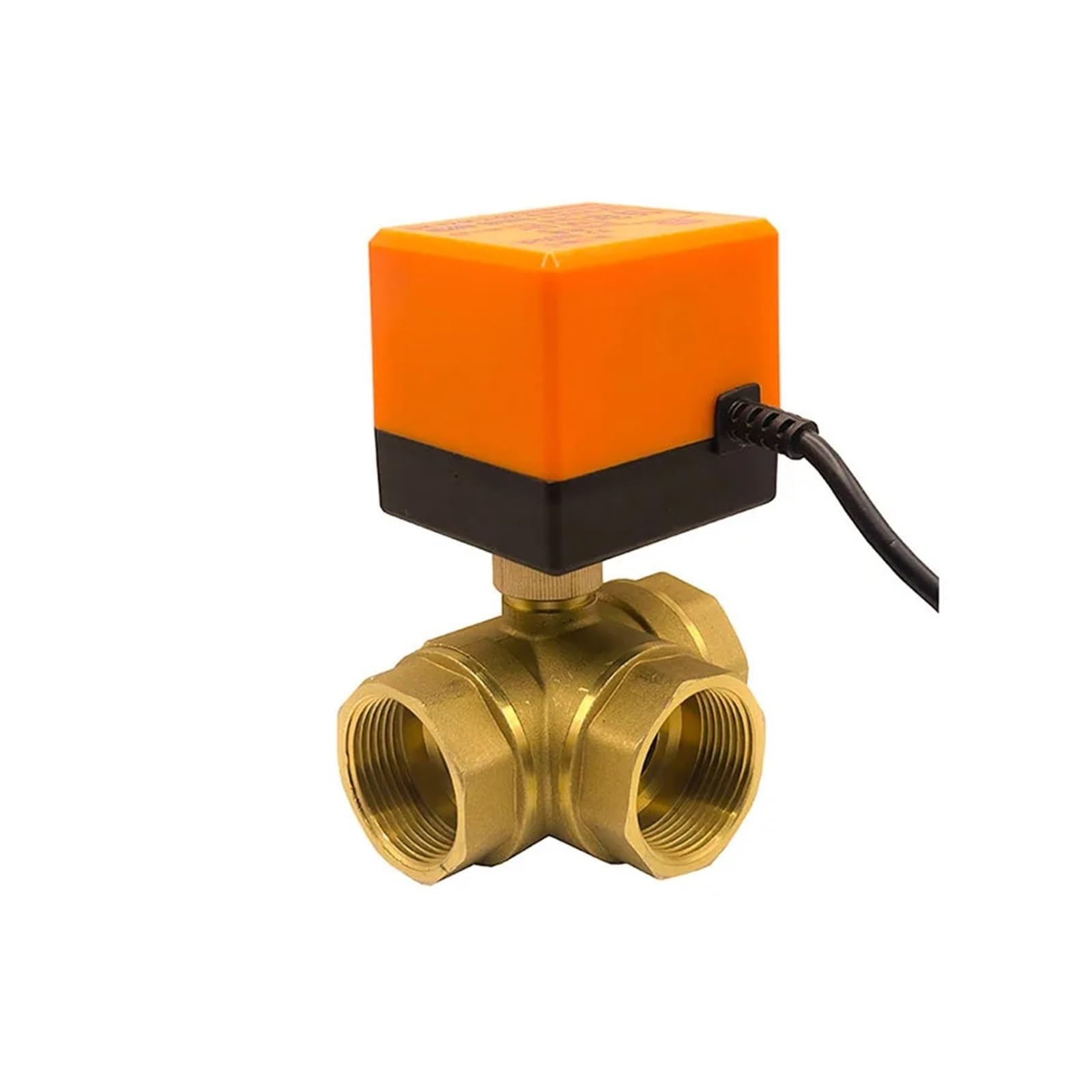 HKYPCOKVK 1-1/4'' Three Way L Type Motorized Ball Valve 220V 12V 24V Brass Electric(24V-CR02)