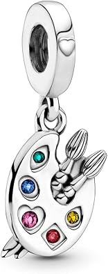 Artists Palette Dangle Charms 925 Sterling Silver Draw Your Adventure Pendant for Bracelets