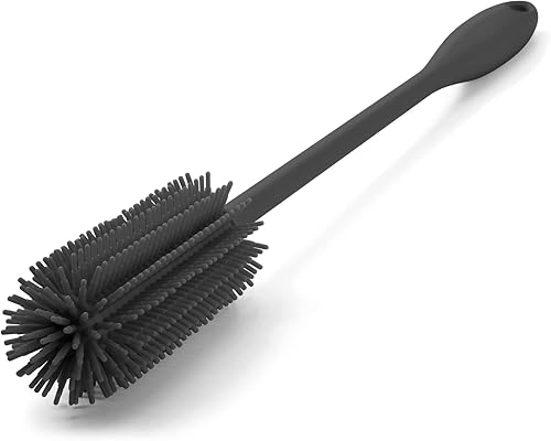 Miniatura 3 de Cepillo limpiador de botellas de silicona con mango largo, perfecto para limpiar recipientes de cuello estrecho, botellas deportivas al vacío,