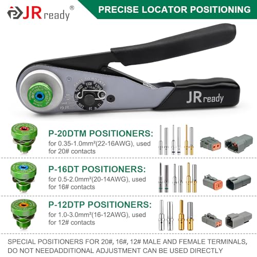 Image of JRready 25Pcs ST2173 Deutsch Connectors Tool Kit, ACT-HDT Crimp Tool for Deutsch Size 12#16#20# Solid Contact Connectors with Deutsch Pin Removal Tools Kit for 4#8#12#16#20# Contacts