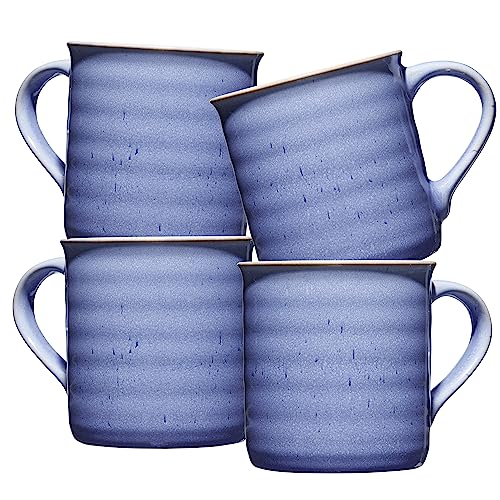 Sheffield Home Ceramic Mug Set - 4 Large 18oz Coffee Mugs with Handles for Tea, Latte, Cappuccino, Milk and Hot Chocolate. Microwave and Dishwasher Safe - Reactive Glaze