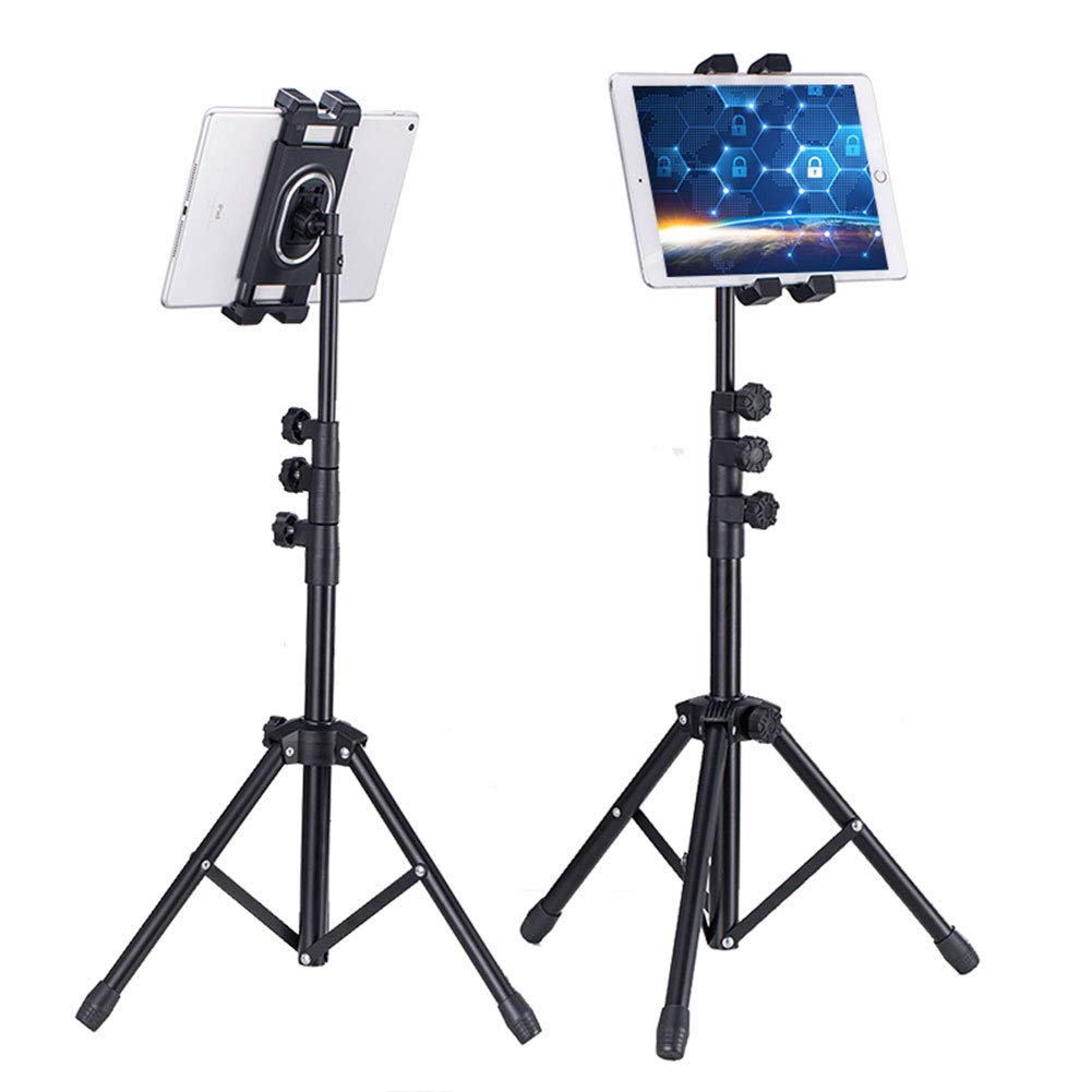 techlife solutions Telescopic Tripod Tablet Stand for Tablets/iPad/Smartphones | Size Range 6" to 13" | Tablet Floor Stand for iPad (Stretch Arm - Tripod)