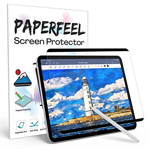 Paperfeel Protection Écran Compatible avec iPad Air 5/4, iPad Pro 11 Pouces 2021/2020/2018, Protecteur Ecran en PET Papier Mat pour Dessiner-Amovible/Anti-Reflet/Anti-empreintes Digitales Cover