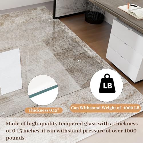Image of Tempered Glass Floor Mat for Office Chair