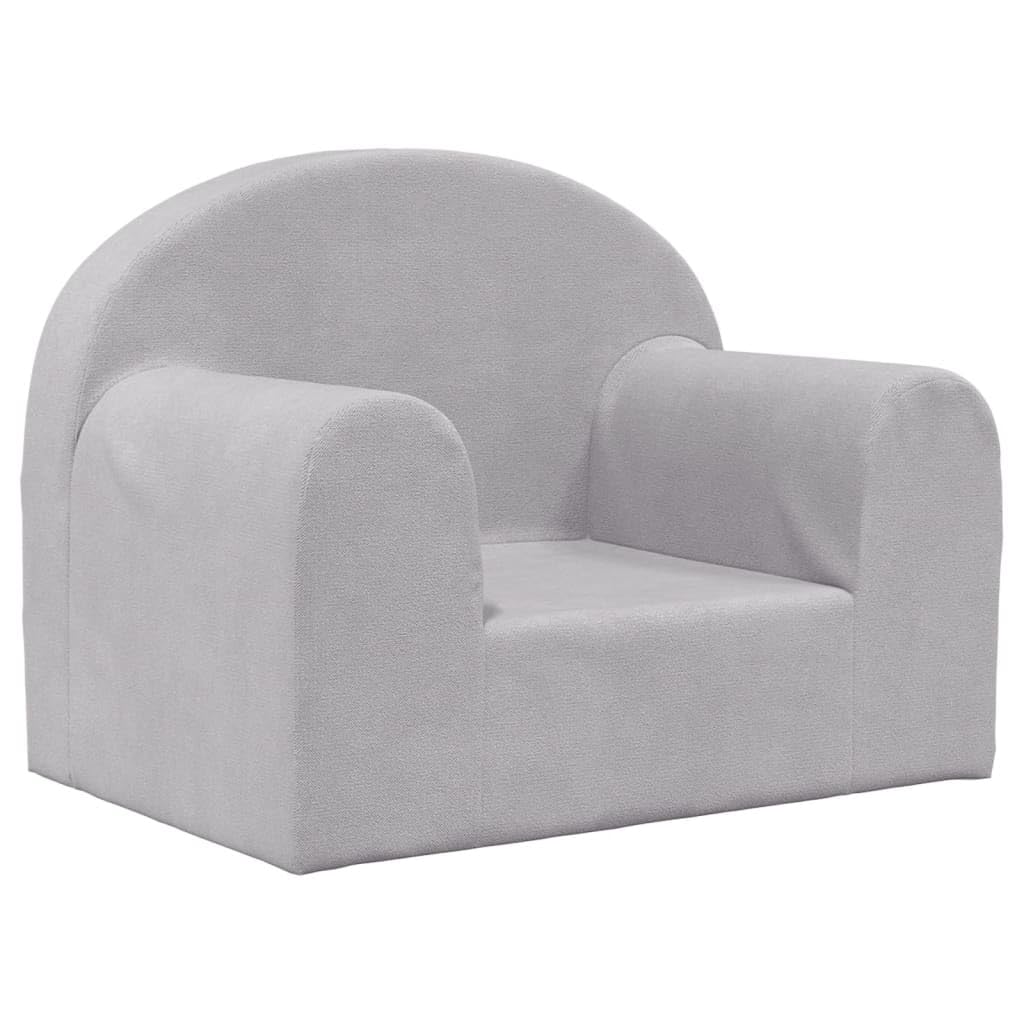 Genérico Sofá para niños Felpa Suave Gris Claro,Mobiliario para bebés y niños pequeños-357005