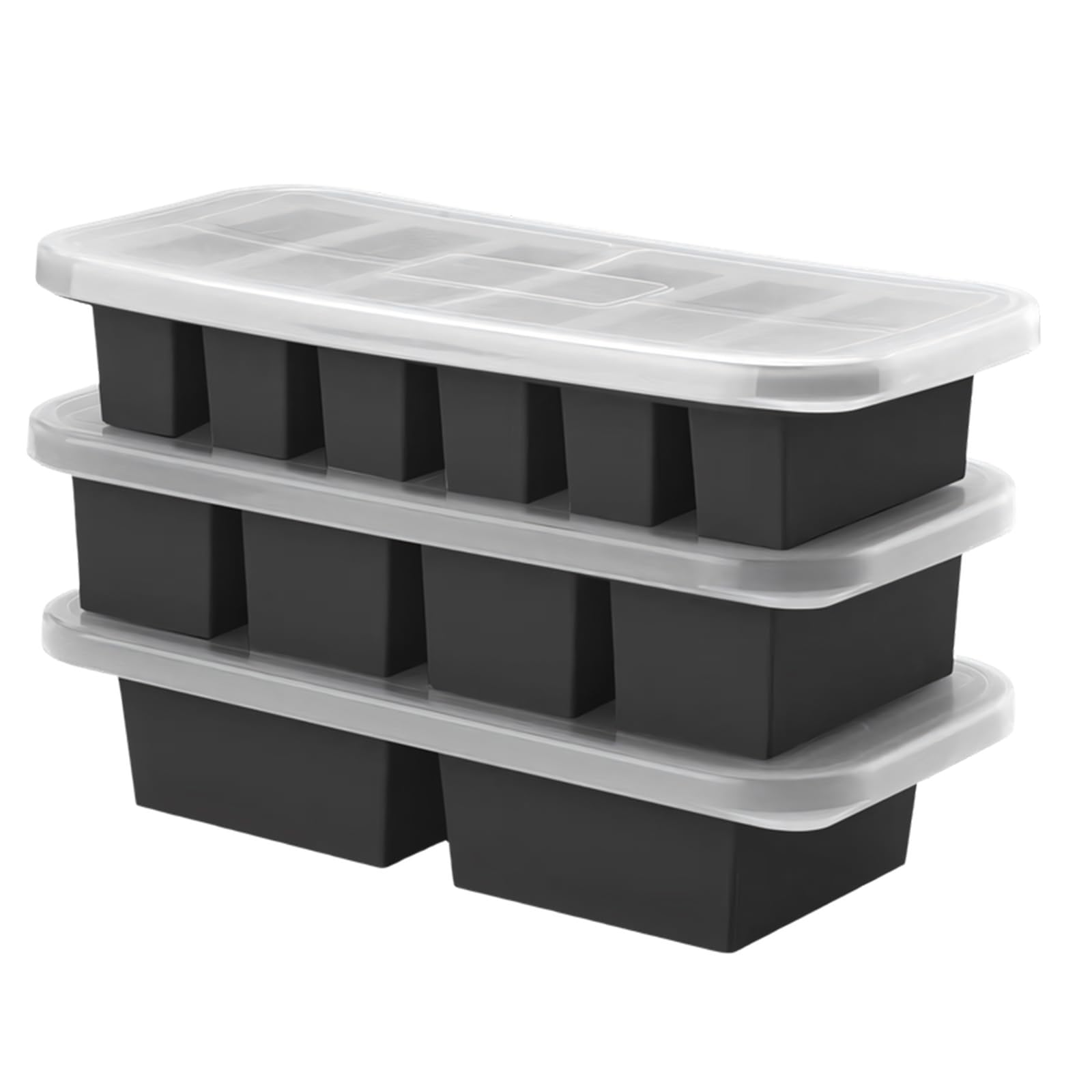 LUCKGONI Food Grade Silicone Freezer Trays Featuring Measurement Marks And Stainless Steel Frame For Portion Control And