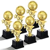 Leooomap 6 Pack Gold Football Trophy Awards, 7.4 Inch Tall Plastic Soccer Trophies for Tournaments, Team Prizes, MVP Recognition, and Sports Competition Ceremonies