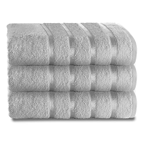 GC GAVENO CAVAILIA 500 GSM Bath Sheets Towels For Bathroom - Egyptian Cotton Towel 2 Piece - Quick Dry Soft Towel Set - Washable Towels - Silver